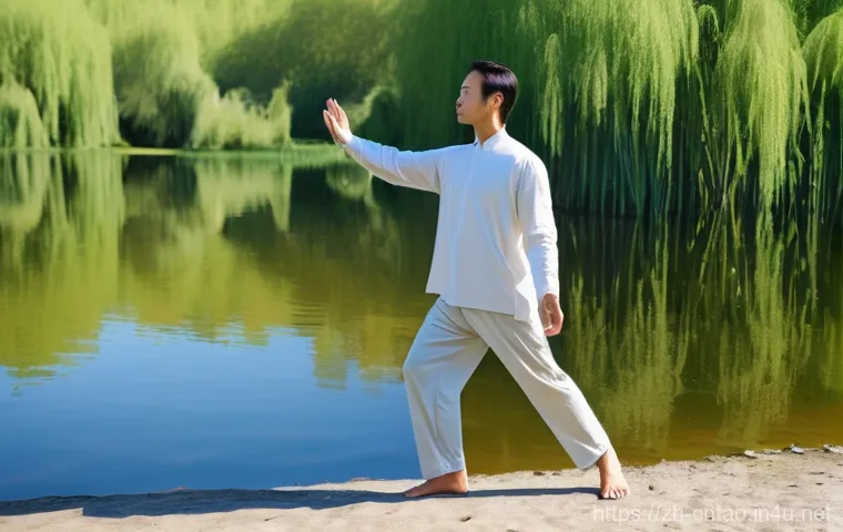 도교와 치유술 - **Prompt 1: Serene Mountain Meditation**
    A peaceful, mature woman, dressed in loose-fitting, com...