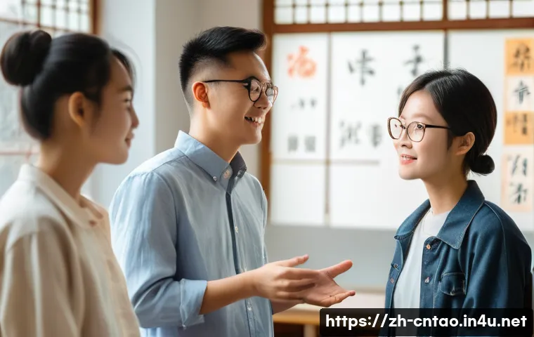 유교의 세계화 - **Prompt:** A modern classroom scene. A young, diverse group of university students are engaged in a...